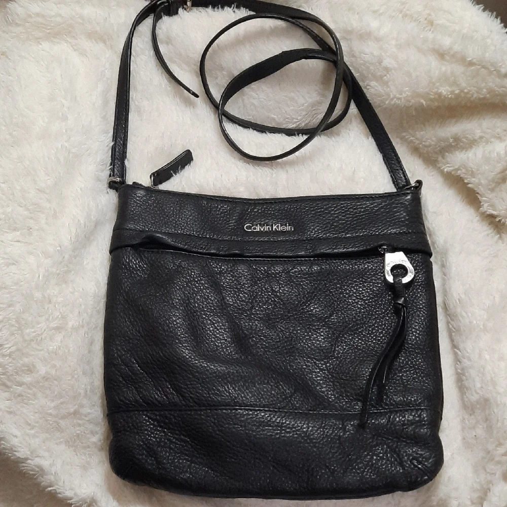 Calvin Klein Black Leather Crossbody Bag